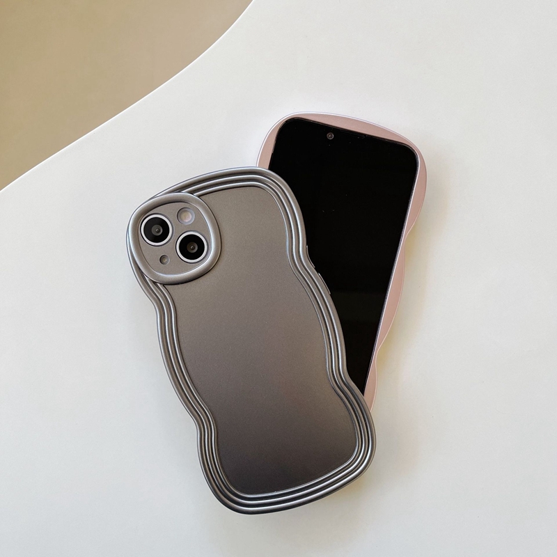 Wave Edge Plating Matte Laser -telefonfodral för iPhone 14 12 12 11 Pro XS Max XR X stötsäkert mjukt bakslag