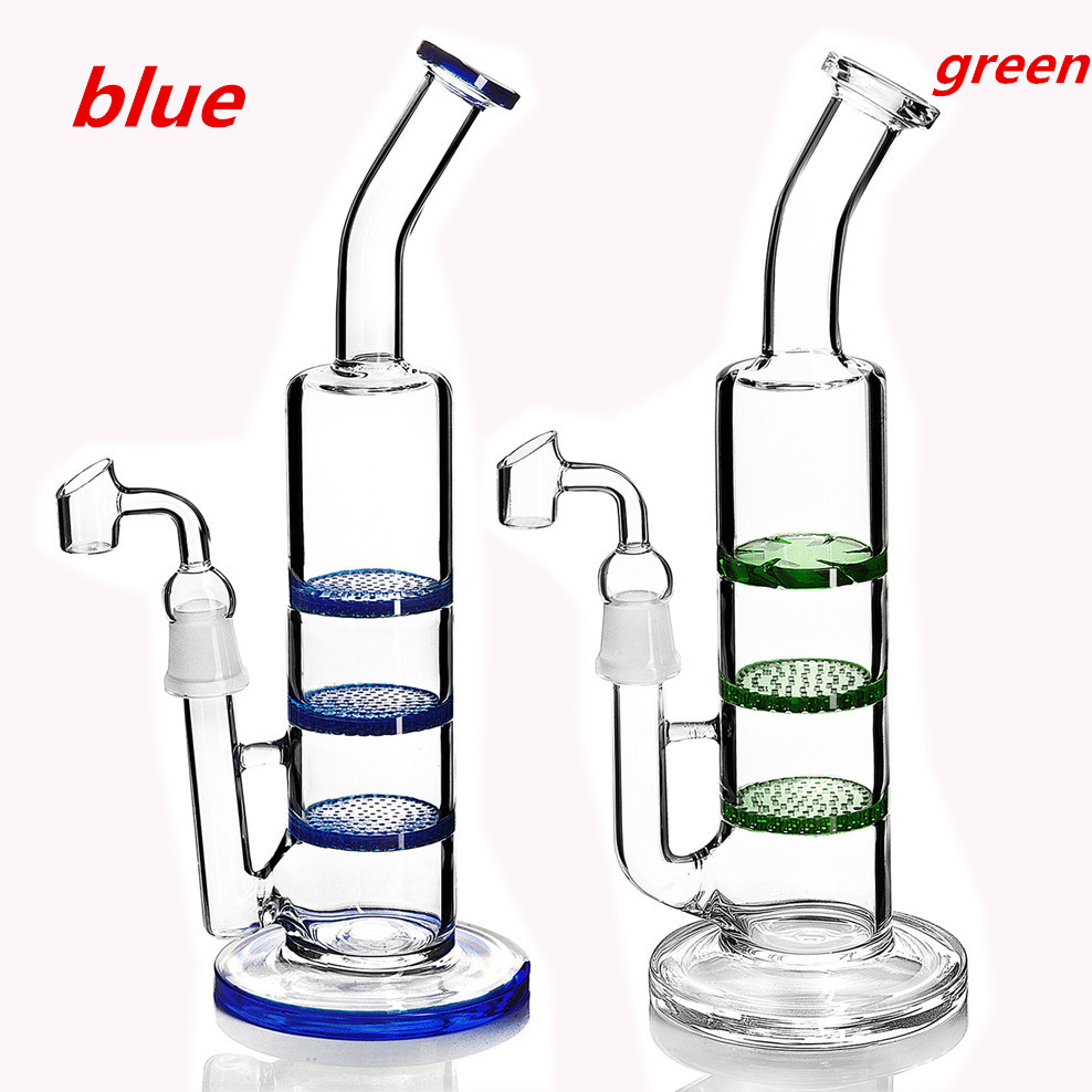 11 pouces de hauteur Bong tuyaux en verre de fumée narguilés accessoires pour fumer bongs d'eau Heady Dab plates-formes avec bol de 14mm