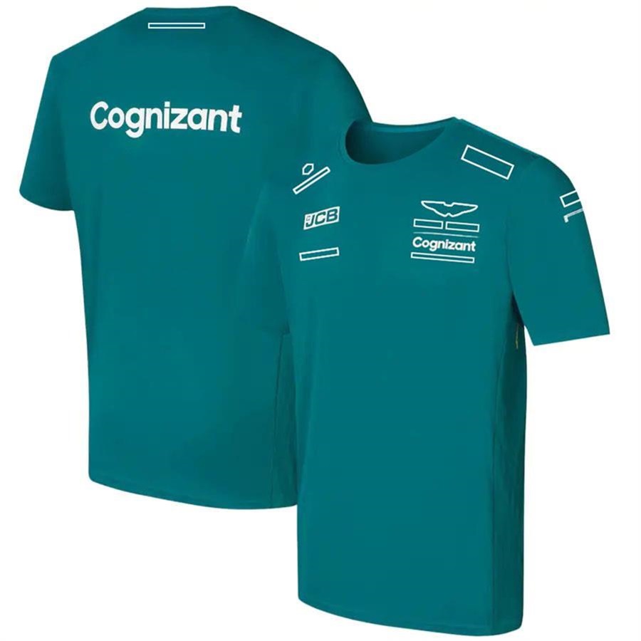 F1ドライバーグリーンTシャツ2022-2023フォーミュラ1チームレーシングスーツポロシャツTシャツ夏半袖同じファンアウトドアカジュアルTシャツ