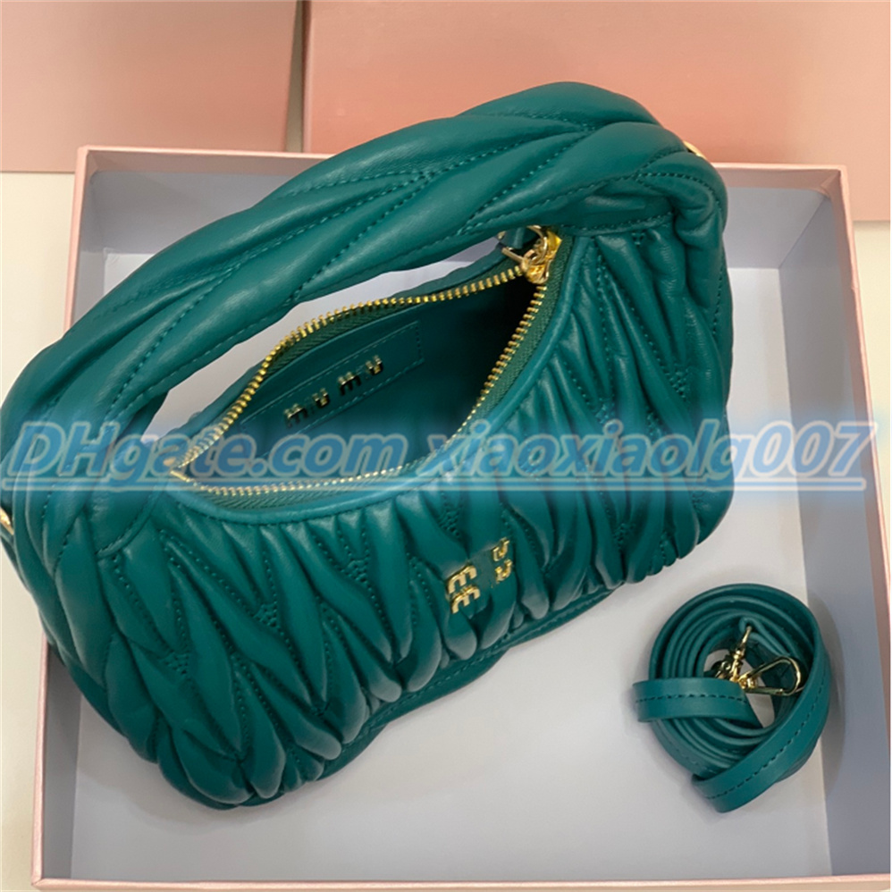 Luxuriöse Miui Hobo Wander Matelasse-Tasche Miu Damen Herren Unterarm-Designer-Clutch-Umhängetaschen Riemen-Einkaufstasche mit Reißverschluss Umhängetaschen-Handtasche aus echtem Leder Achseltaschen DHgate