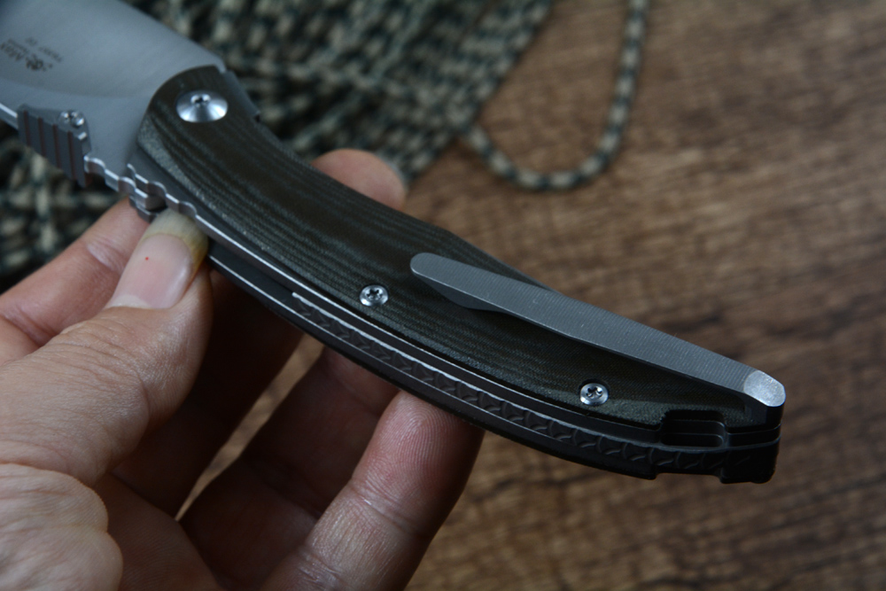 Двойной складной нож n690 атласный с ЧПУ керамический шарикоподшипник шайба Микарта Титановая ручка пешком на открытом воздухе ножи для кемпинга TS357