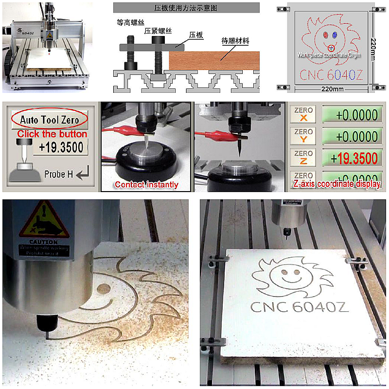 CNC 3040 Wood Router 6040 USB Port 2200W Metal Engraver B Engraving Steel Milling Carving Machine with Limit Switch