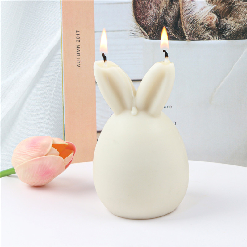 Candles Happy Easter Decorations 3D Bunnies Eggshell Candle Silicone Mold Sile Rabbit Mod Making Animal Plaster Cake Chocolate Baking Tools Supplies