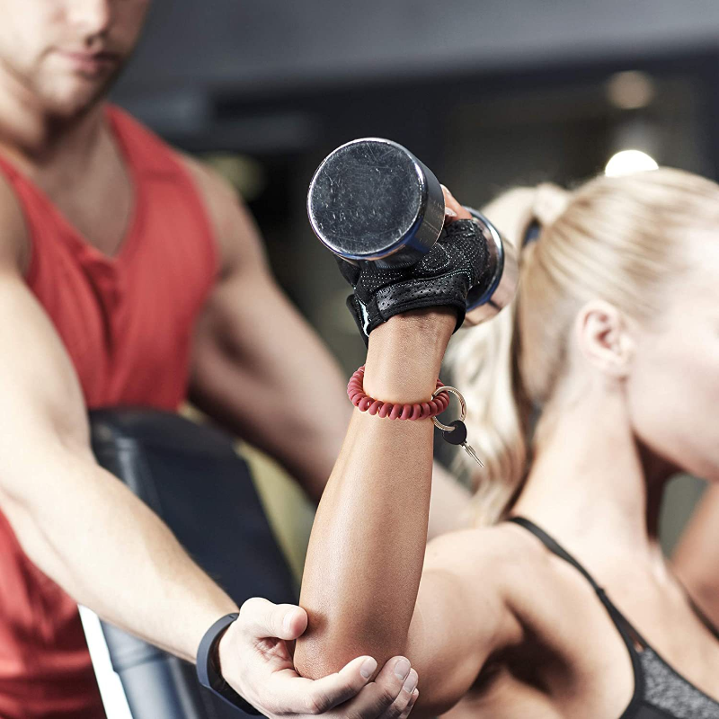 Rekbare sleutelhanger polsband sleutelhouder sleutelhanging voor sauna gym zwembad -ID -badge en buitensporten