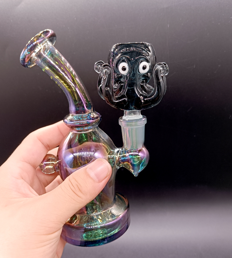 Black Octopus Glass Bong Bowl Piece 14mm Male Smoking Accessories for Oil Dab Rig Hookahs