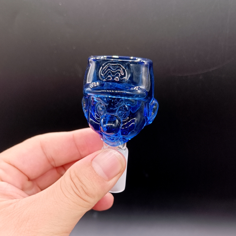 Blue Toned Glass Bowl for Water Bong Pipes Bubbler Male 14mm 28mm Smoking Accessories