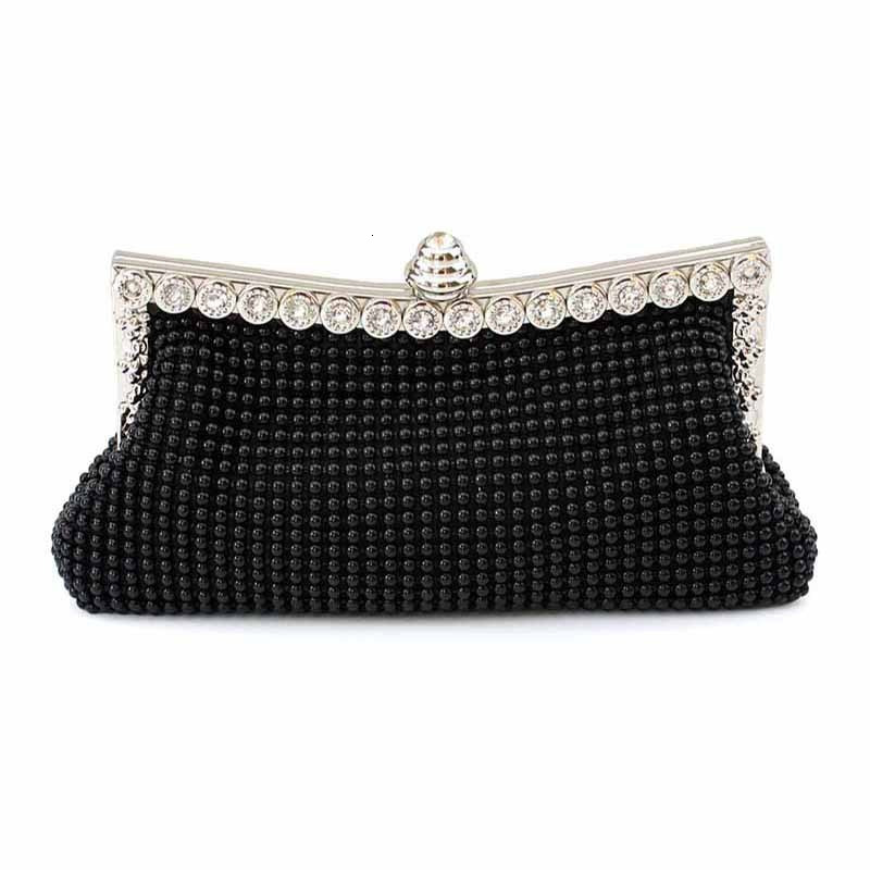 Sacs de soirée Sac d'embrayage en or Perle de perle de perle élégante sacs de fête de fête vintage Fashion Bridal Purse Silver Handbag 230106270Y