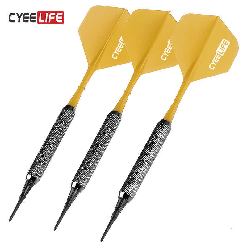 Darts Cyeelife Högkvalitativ elektronik Dart 3stSoft Tip Dart Sports Goods Assembly Dart Nylon Shafts Plastic Flights 0106