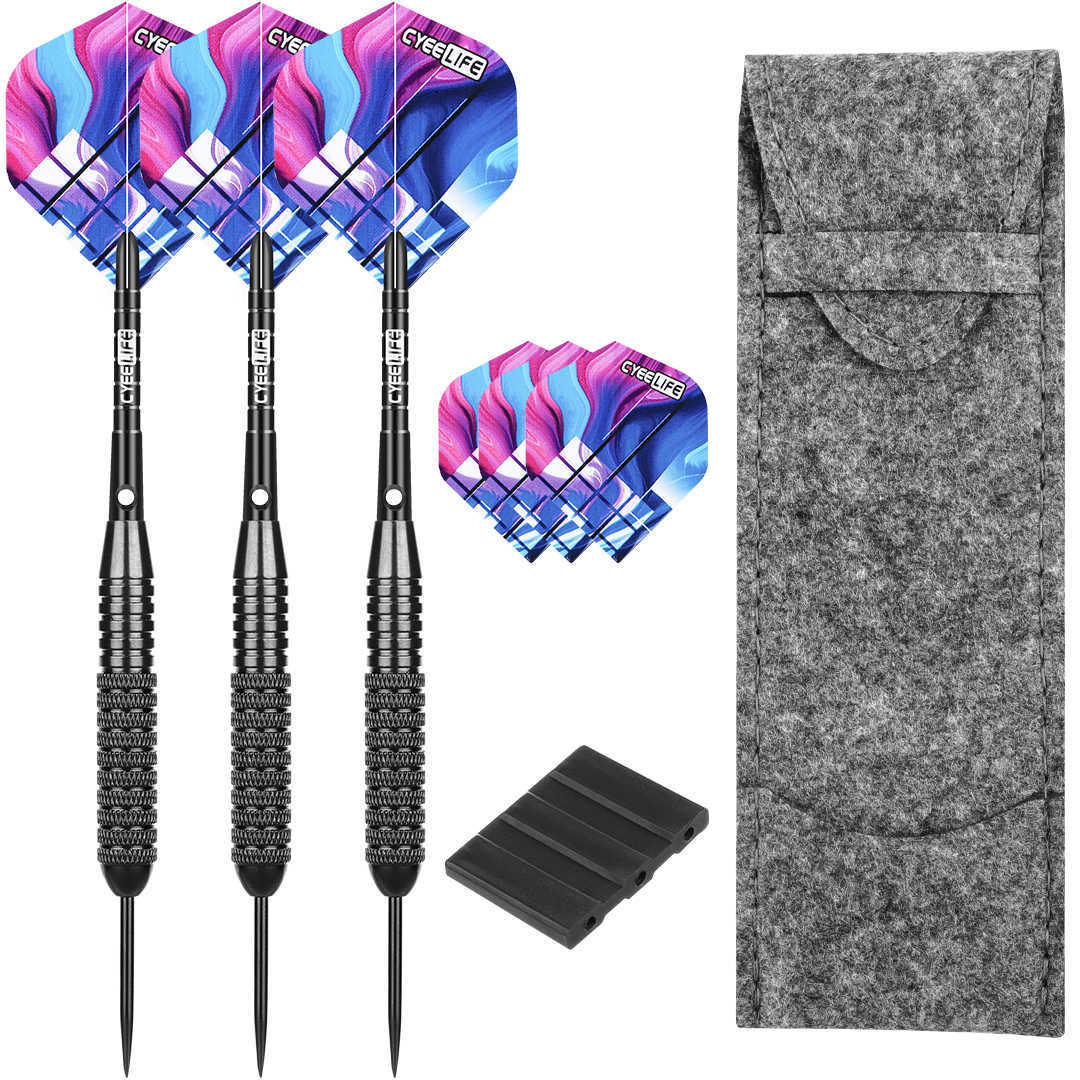 Darts Cyeelife 26G Steel Darts With Case Alu Shafts Professional Bar Darts Steel Tip Set 0106