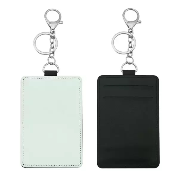 Part Favor SubliMation Card Holder Pu Leather Tome Credit Case Case Heat Transfer Print DIY Holder med nyckelring GG01