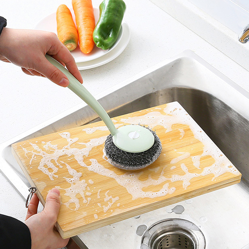 تنظيف كرة بلاستيكية تنظيف فرشاة المطبخ وعاء تنظيفات فرش معلقة المقالي الفرش