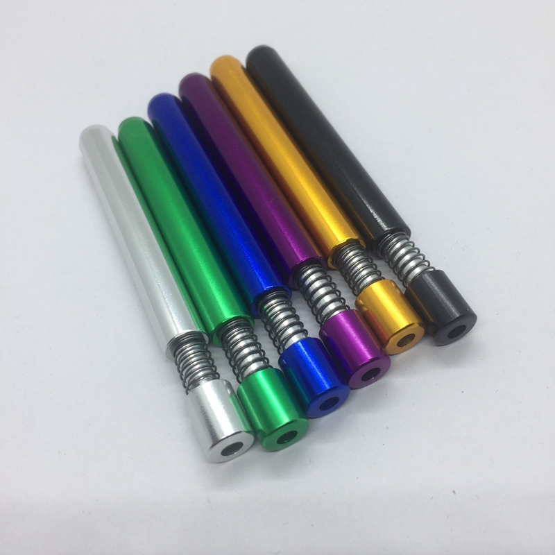 Ultimi tubi colorati in lega di alluminio Portatili portatili con filtro sigarette tabacco con erbe aromatiche Catcher Catcher Taster Bat One Hitter Pipe Dugout Case Tube Tips DHL