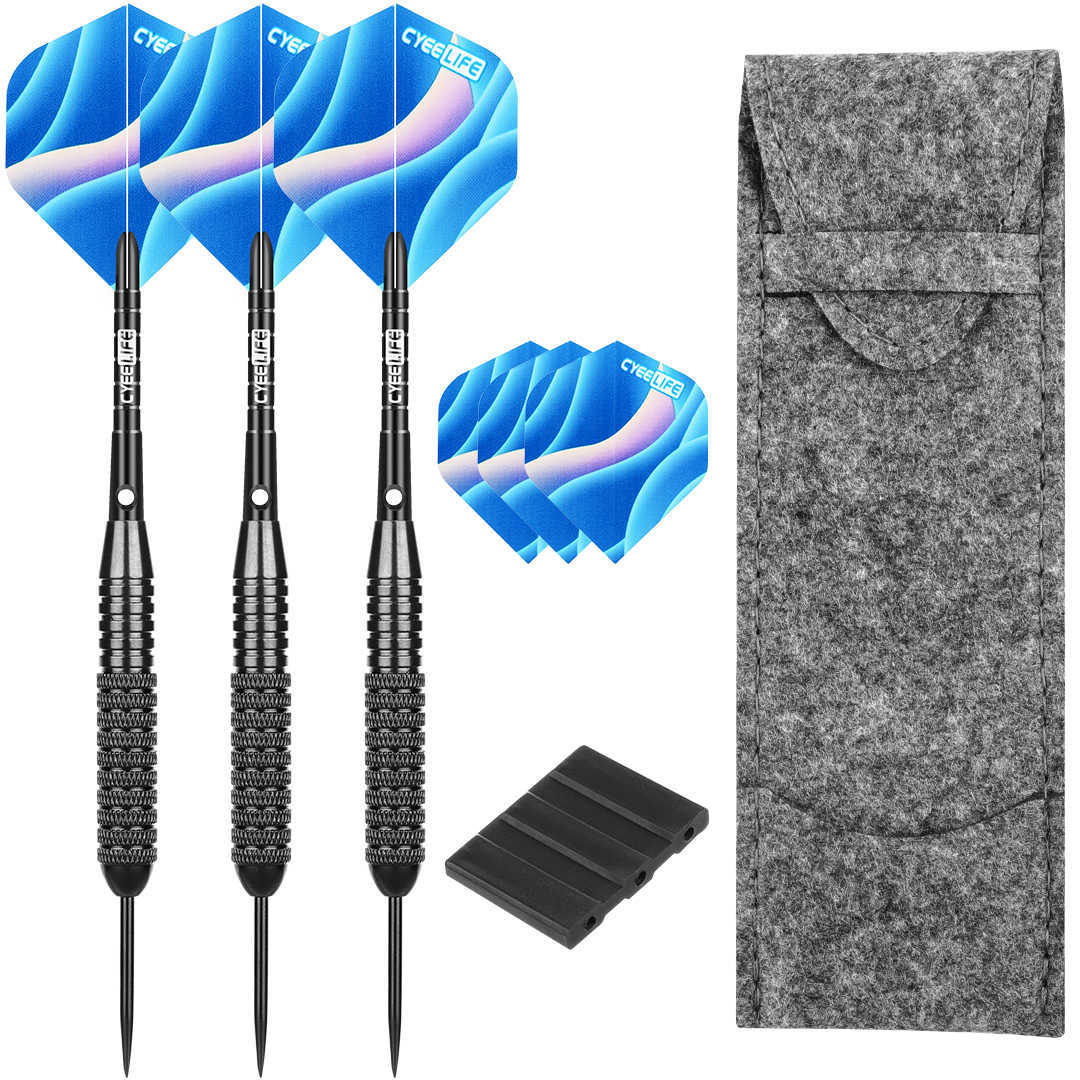 Darts Cyeelife 26 грамм Pro Steel Tip Dart Set с мешками алюминиевые валы 6 шт.