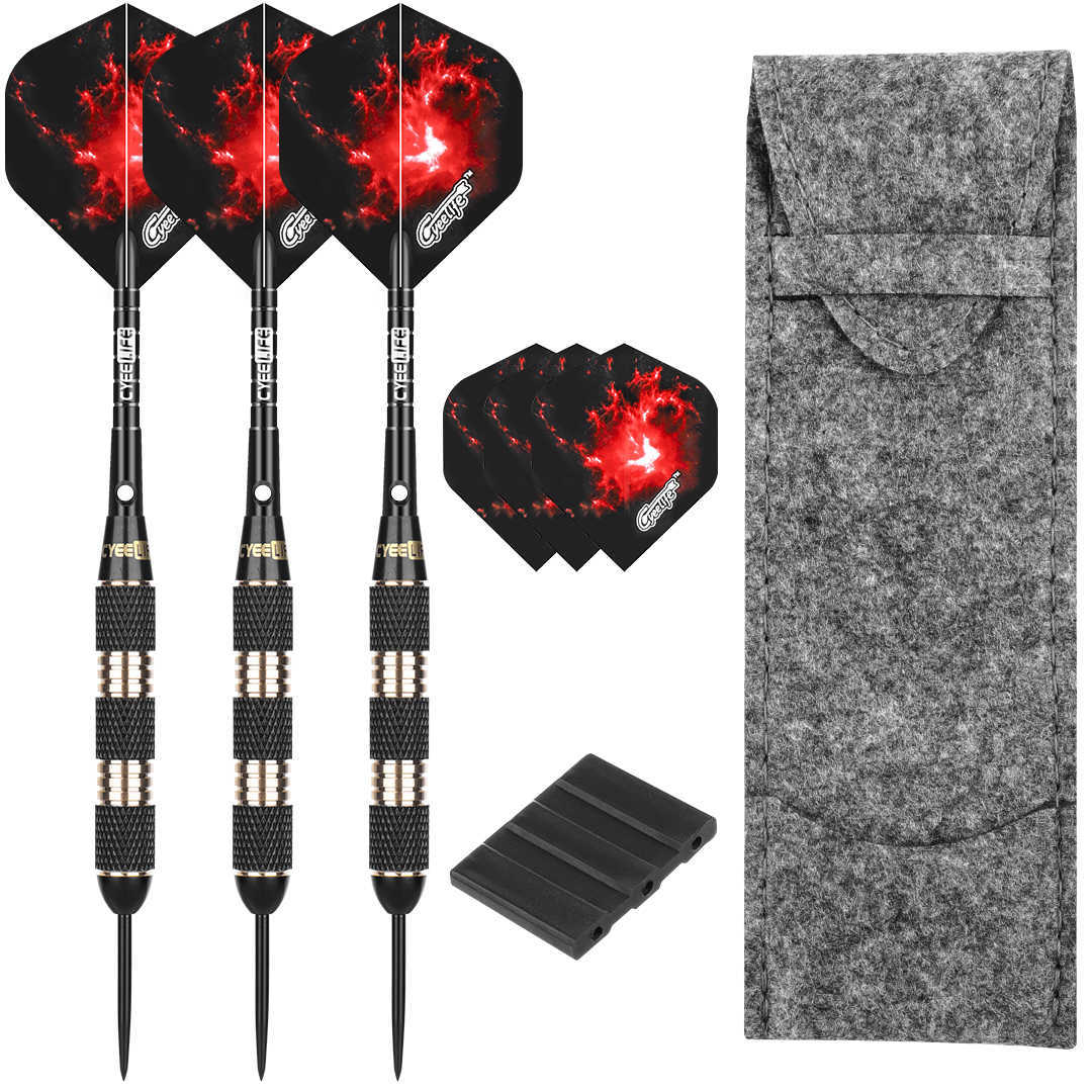 Dart Cyeelife 30G Professional Heavy Steel Tip Darts med Carry Case och Extra Pet Standard Flights 0106