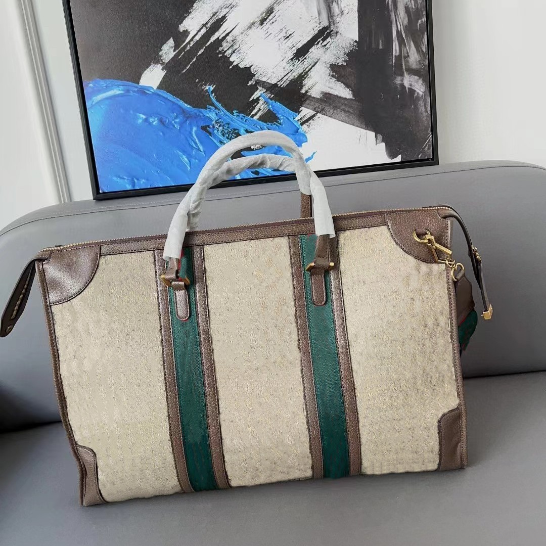 Designer-Reisetaschen, rote und grüne Streifen, Reisetaschen, Reisetaschen, Gepäck, Wochenend-Reisetaschen, Männer und Frauen, Gepäck, Reisen, Handtasche, Tote325z