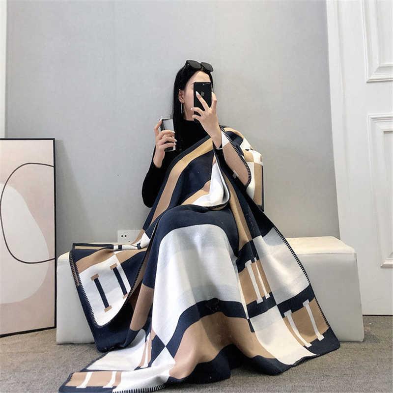 Quality Cashmere Blankets Luxury Letter Home Travel Throw Summer Air Conditioner Blanket Beach Blanket Towel Womens Soft Shawl2099