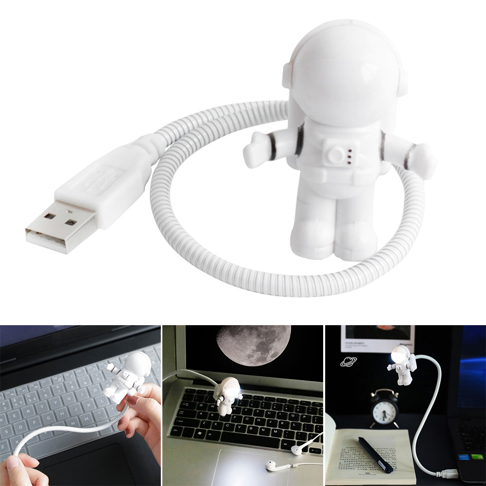 USB Night Light LED Astronaut Lamp Desk Lamp Flexibel Nightlight 5V Läsbord Space Man Decoration för bärbar dator