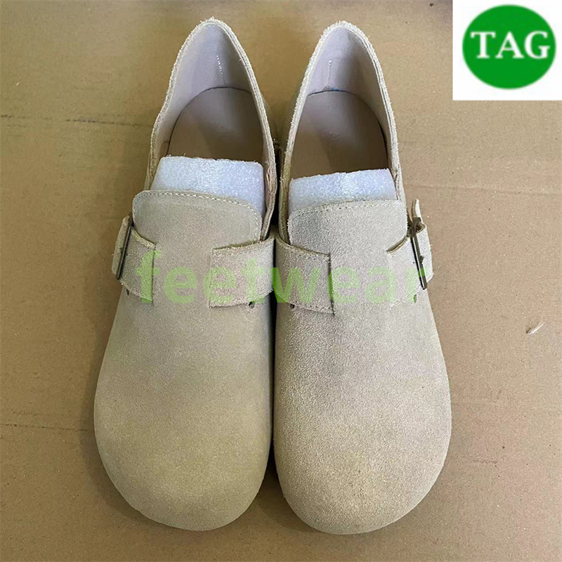 Mode Duitsland Sandalen mannen vrouwen schoenen Boston Shearling Suede Klompen Zacht Voetbed Leren Slippers Loafers Arizona Tow-strap Sandaal roze zwart mink damesschoen