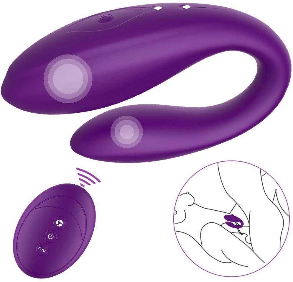 Skönhetsartiklar bärbara dubbla vibratorer för par dildo klitoris 10 hastighet stimulator massager anal sexiga leksaker kvinna masturbator vagina leksak