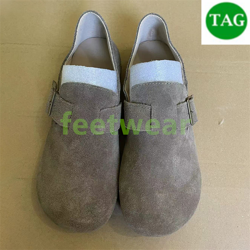 Mode Duitsland Sandalen mannen vrouwen schoenen Boston Shearling Suede Klompen Zacht Voetbed Leren Slippers Loafers Arizona Tow-strap Sandaal roze zwart mink damesschoen