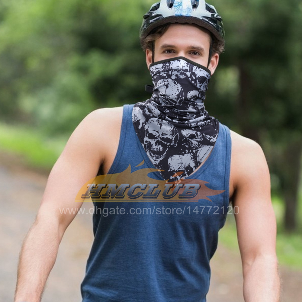 Mzz36 triangel skalle spöke balaclava motorcykel ansiktsmask täcker nacke gaiter rör halsduk moto motorcykel bandana huvudvakt pannband män