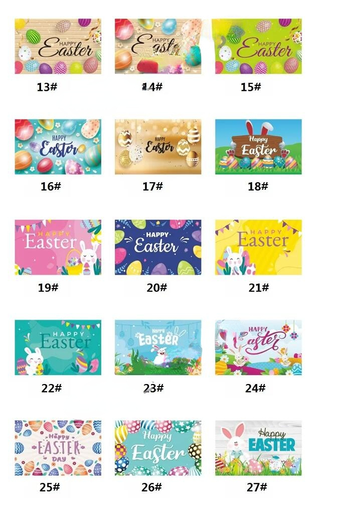 Happy Easter Flag 3x5 stóp króliczek gnomy jaja kwiaty Spring impreza Znak Znak Tło Tłokę wystroju ściennego 0107