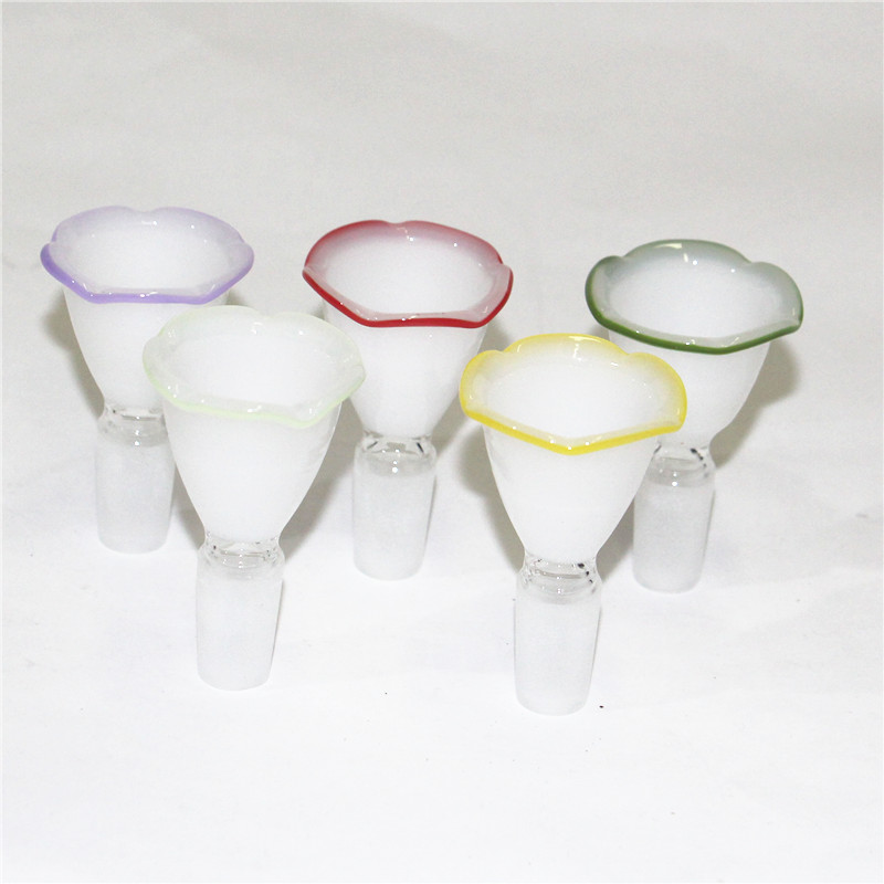 14mm 18mm Male Flower Glass Bowl Tobacco Smoking Accessories Dry Herb Bowls Piece For Glass Water Bongs Dab Rigs