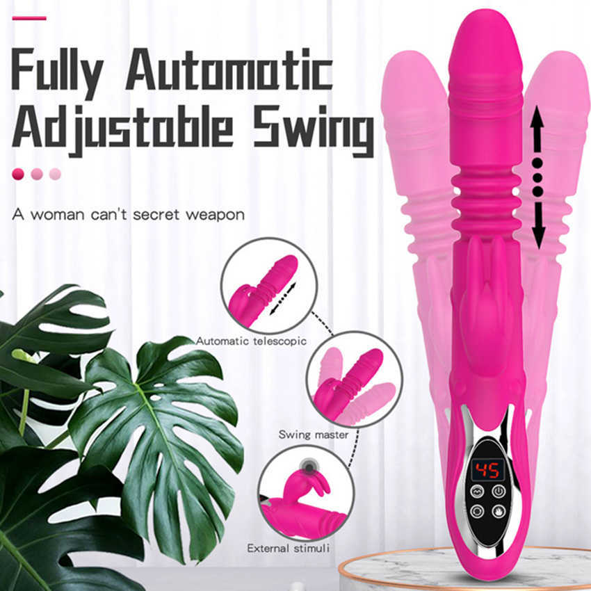 Schoonheidsartikelen Telescopische dildo machine g spot vibrator stuwkracht roterende vrouwelijke masturbatie voor vagina goederen konijn clitoris volwassen sexy speelgoed