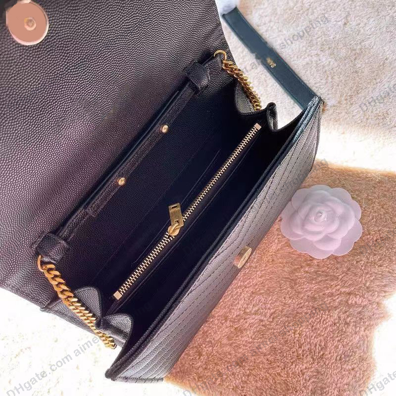 Tasarımcı debriyaj çantaları woc zarfı gerçek deri havyar çantaları zincir çantada cüzdan moda bayan omuz çantası kadın çanta vintage kart tutucu çanta toptan