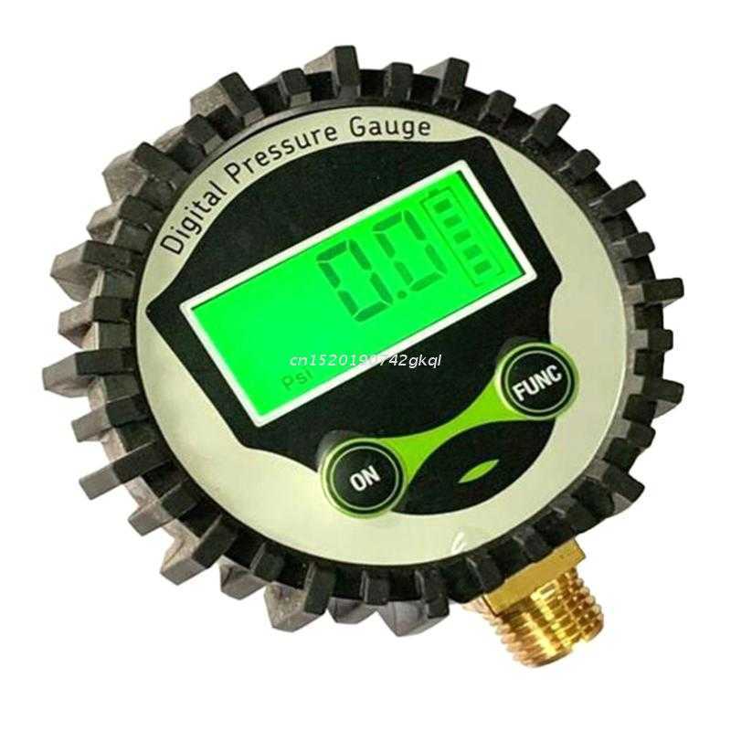 Dial Size Digital Air Pressure Gauge with 1/4'' NPT Bottom Connector Protective Boot 0-250psi Battery Powered for Car