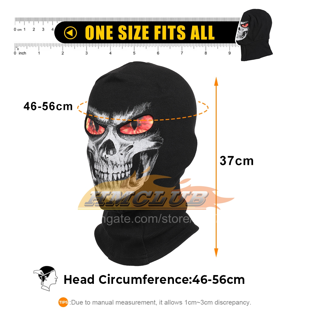 MZZ41 Motorcycle Balaclava Skull Ghost Skeleton Hat Tactical Army Airsoft Military Moto Motorbike Motocross Riding Full Face Mask Caps