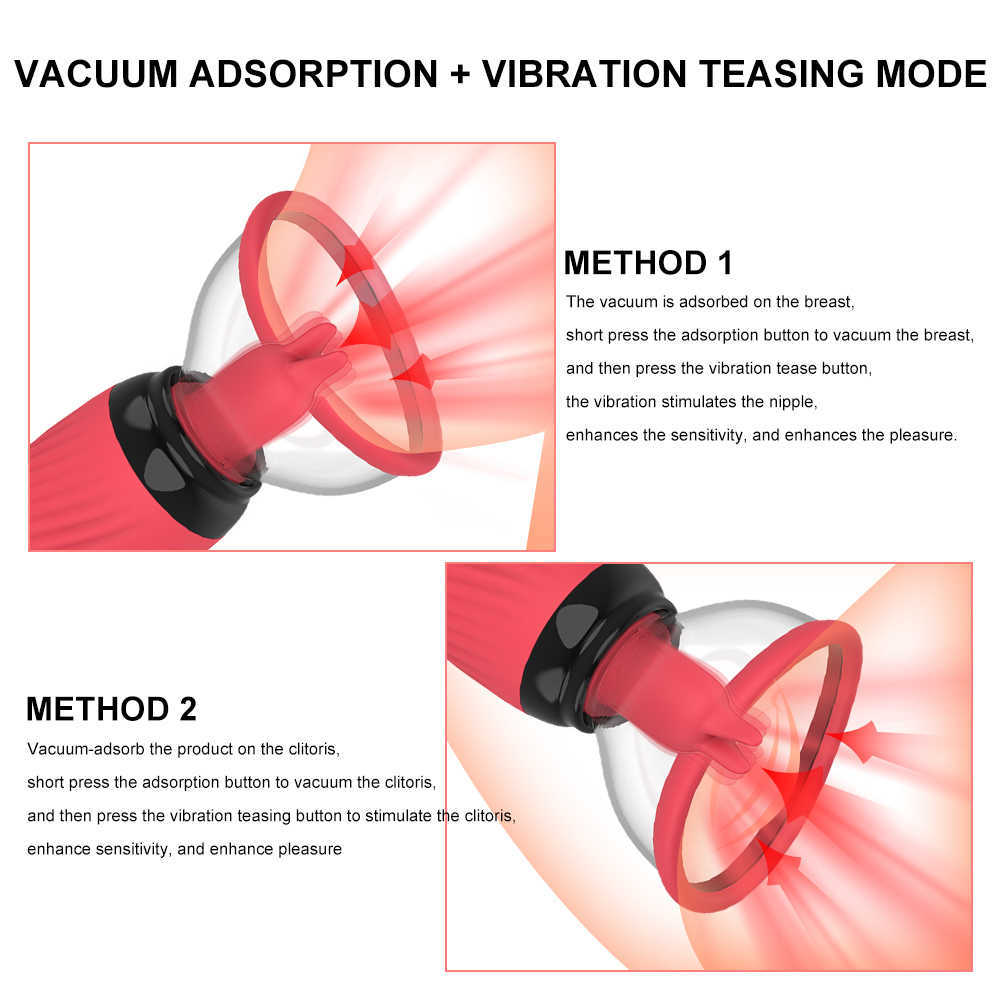 Articoli di bellezza Vibratori lingua ad adsorbimento sotto vuoto donne Clitoride Potente vibrazione a 10 velocità Succhiare Leccare Vibratore Ricarica magnetica