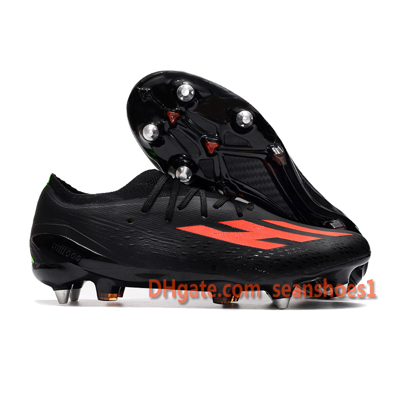 Presentväska Mens Soccer Boots x Speedportal.1 SG Metal Spikes Football Cleats Mjuk läder Bekväma utomhustränare Messis Knit Kvalitet Sakkor Size US 6.5-11