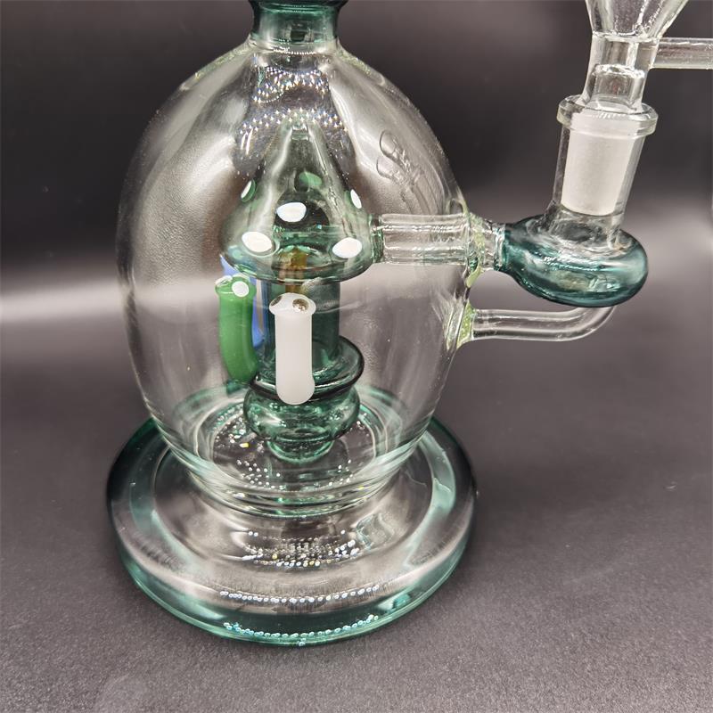 Great Smoking Hookahs Mushroom Type 23cm Height Water Bong with 14.4mm Glass Bowl Lake Green Dab Rigs