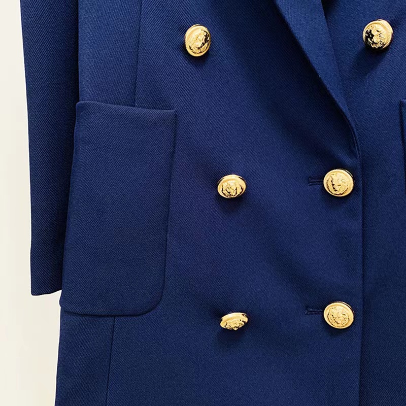 Womens Suits Blazers Tide Brand Retro Fashion designer Blue shrug Series Suit Jacket Lion Double-Breasted Slim Plus Size Women's Clothing A27