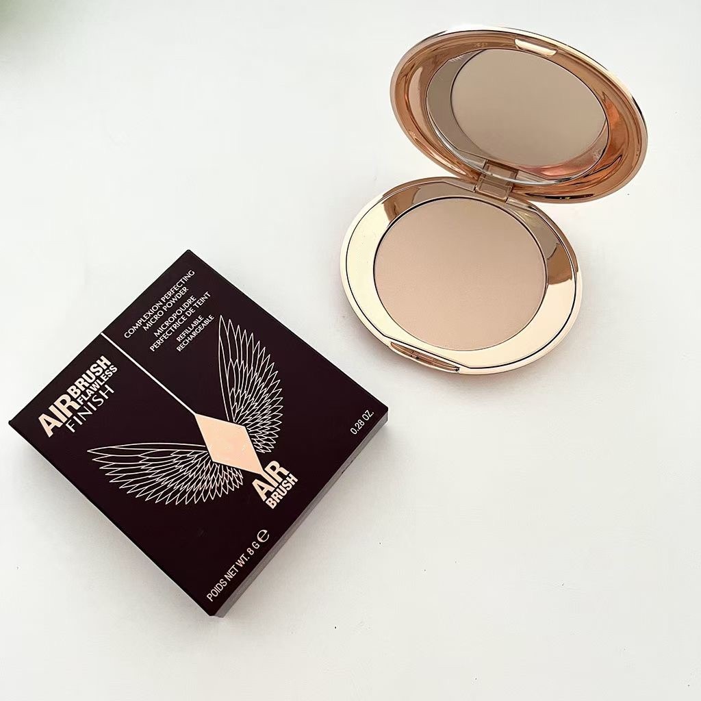 Wholesale Airbrush Flawless Finish Powder Fair Medium 8g New Box Natural Long-lasting Face Pefecting Pressed Setting Micro Cake Powders Famous Makeup For All Skin