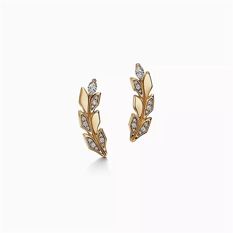 T Design Climber Stud örhängen Charm Convertible Vine Drop Love Earrings 925 Sterlling Silver 18K Gold Plated SMYELRY LUXURY Märke196x