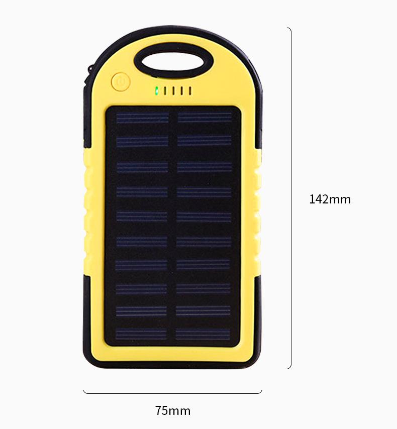 Universele waterdichte zonne -power bank draagbare opladers voor telefoon externe batterij snel opladen met LED -zaklamp