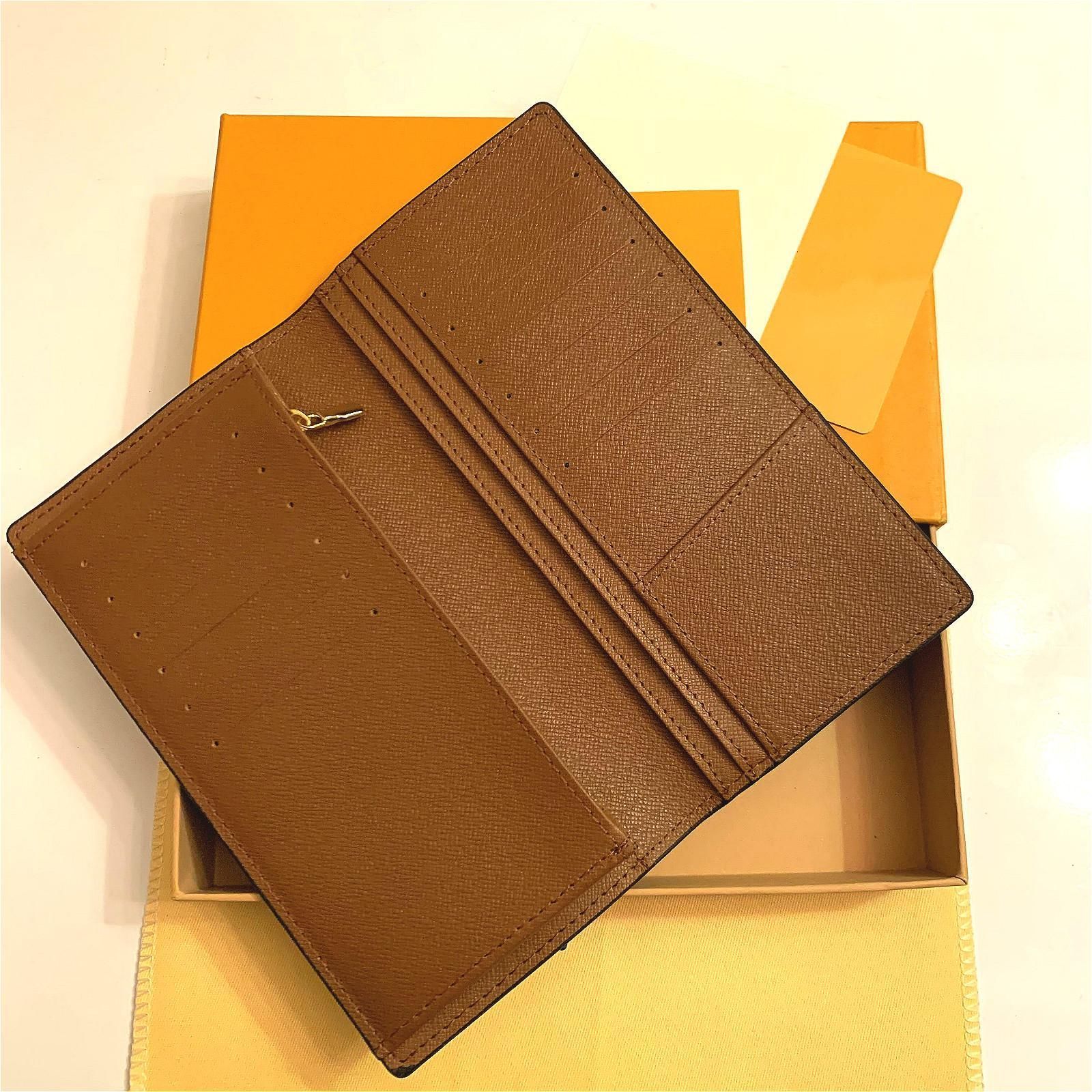 Echte lederen Wallets Stijlvolle mannen die lange portefeuilles vouwen Portemonnee Kaarthouder Opmerkingen Meld Portemuliënes met Box Flip Wallet 626653075