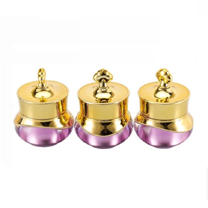 Sample Bottle Empty Purple Green Acrylic Jars Gold Lid 5G Portable High Grade Skincare Facial Cream Pots Refillable Containers