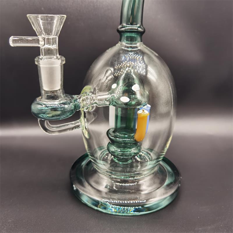 Great Smoking Hookahs Mushroom Type 23cm Height Water Bong with 14.4mm Glass Bowl Lake Green Dab Rigs