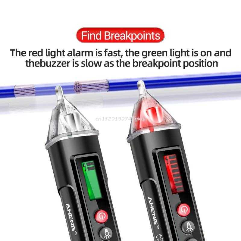 Penna tester di tensione CA senza contatto 12-1000 V LED Torcia Suono Suono-luce