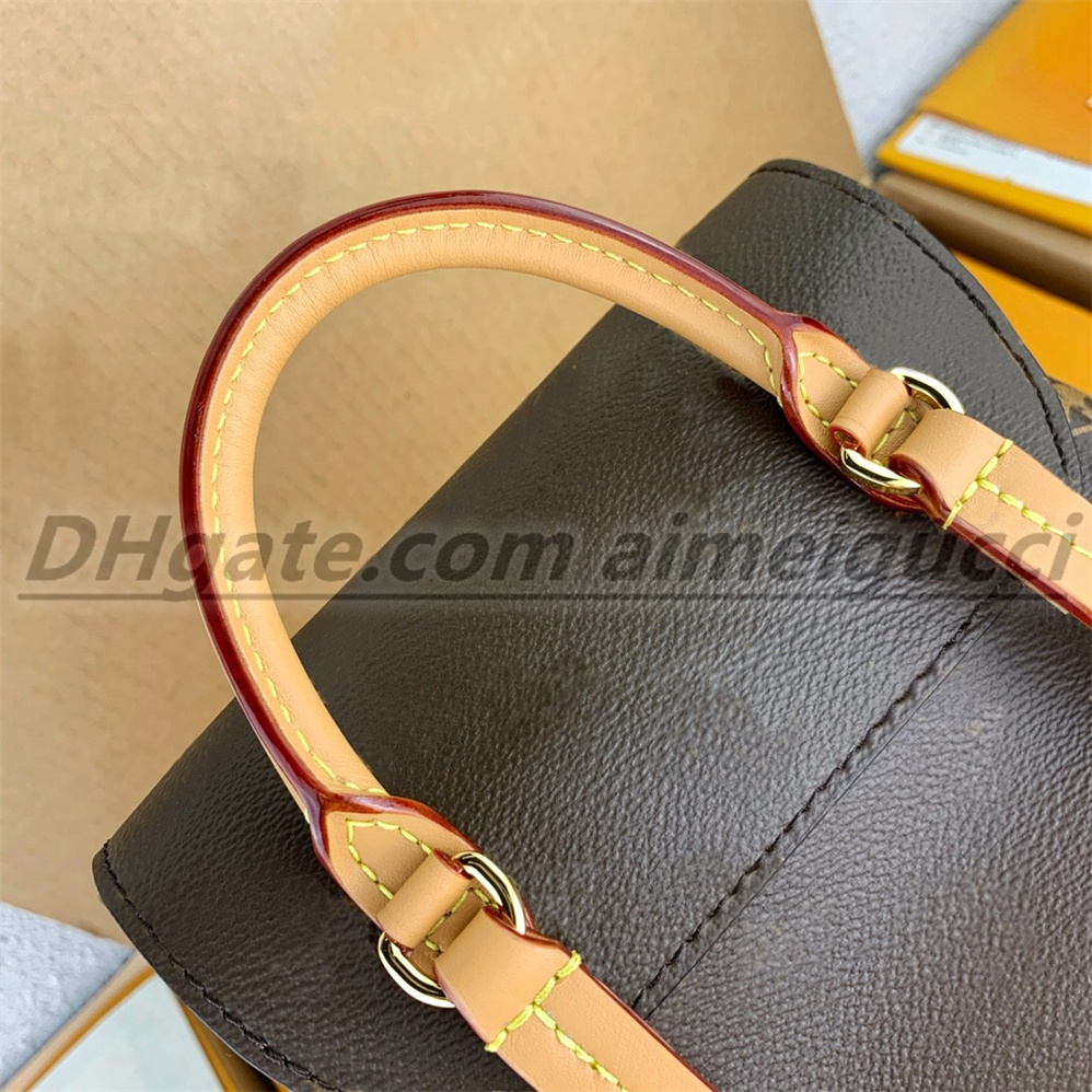 Oryginalny skórzany plecak Montsouris Kobieta klasyczny brązowy kwiat mody skórzana torba podróżna designer krawat ropa plecak styl 3202