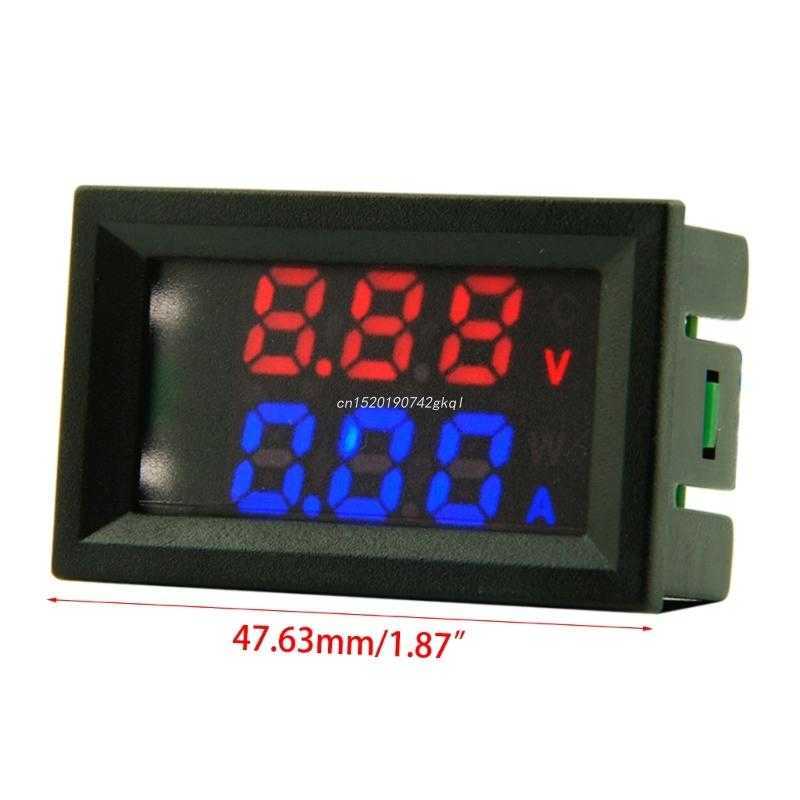 Elektriska instrument 100V 10 A DC- Digital Voltmeter Ammeter Power Blue Red Dual Colour-LED amp-Voltmeter Micro-Justment