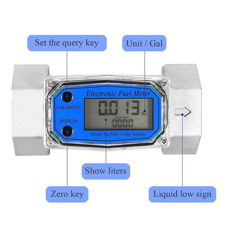 Flussometro a turbina Misuratore di portata digitale elettronico Acqua liquida Carburante Gas Die sel Misura 3/4 pollici BSP