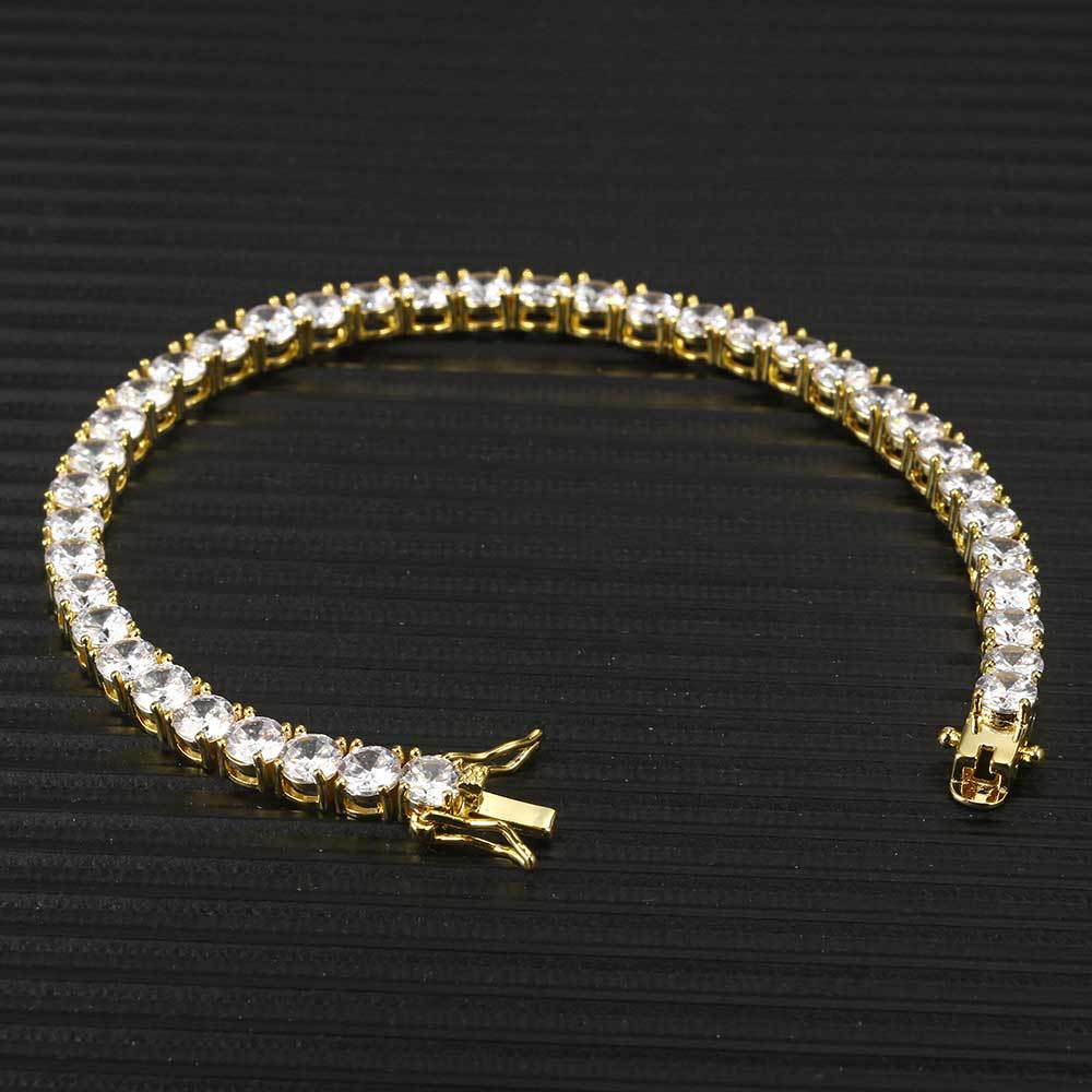 Smycken armband 5mm 6mm tenniskedjor design för kvinnor män titan stål armband med cz diamantälskare guld silver rose fashio253c