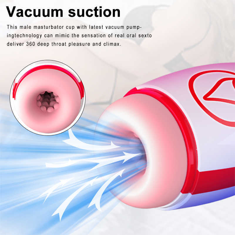 Articles de beauté Vibromasseurs à succion automatique pour hommes Glans Oral sexy Trainer Massage du pénis Masturbation Cup Sucker Vibration Toys For Adults