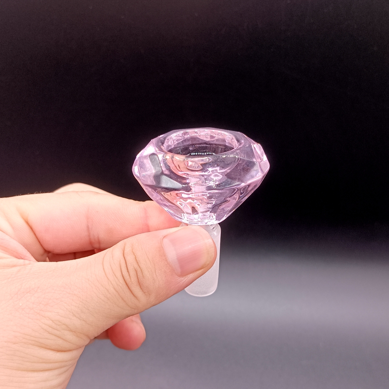 Accessoires colorés de bol de glissière en verre de diamant 14mm 18mm pour le narguilé de tuyaux de bong de l'eau