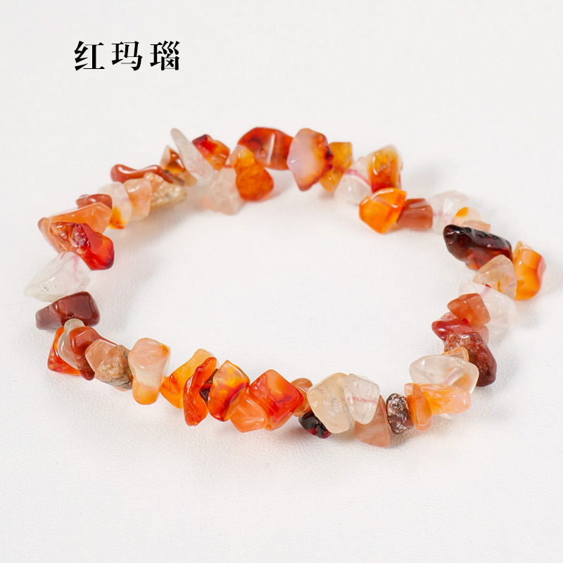 Natural Gem Stone Strand Bracelet Irregular Crystal Stretch Chip Beads Nuggets Bracelets Bangles Quartz Wristband for Women