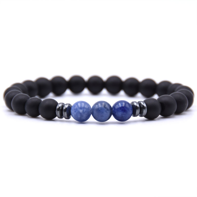 8 mm mat zwart natuursteen kralen streng armband roodblauw groen agataties hematiet edelsteen voor vrouwen mannen boeddha energie yoga sieraden